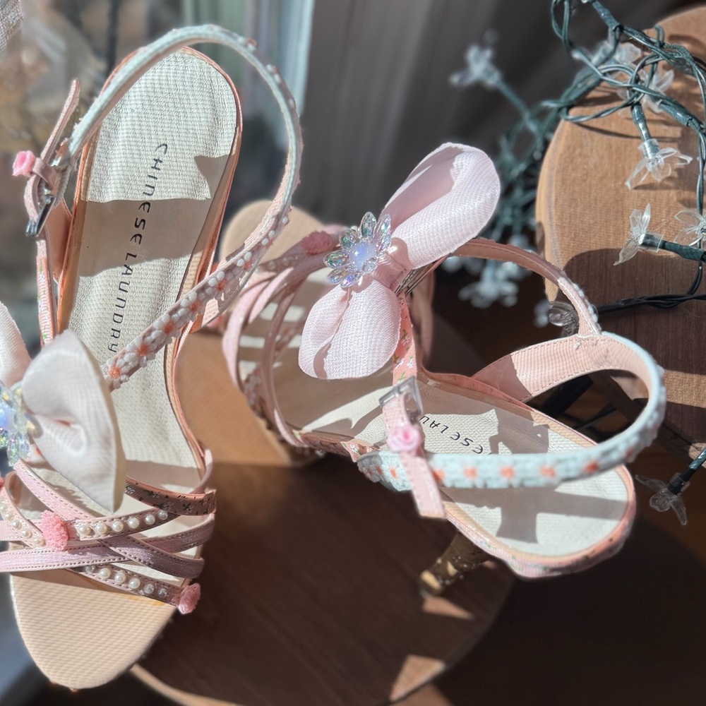 Custom HandAdorned OOAK Cork Platform Stilletto Women Runway Statement Heels 8.5 - Picture 8 of 16